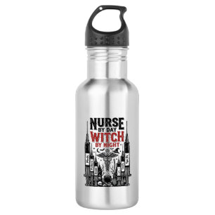 Bouteille D'eau Infirmière le jour sorcière la nuit Design Hallowe