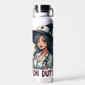 Bouteille D'eau Infirmière Sorcière Drôle de Service (Arrière)
