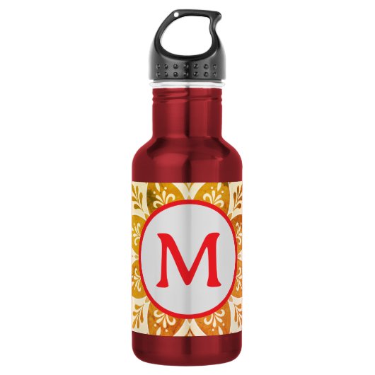 Bouteille D'eau Initiale de monogramme Boho Mandala (Devant)