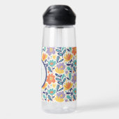 Bouteille D'eau Initiale Fleurie Rétro – Cadeau de Monogramme pour (Arrière)