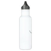 Bouteille D'eau Initiales de chevauchement modernes 2 | Noir en bl (Gauche)