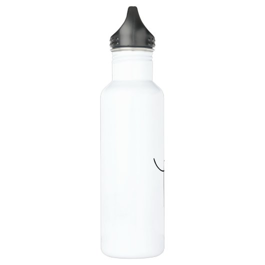 Bouteille D'eau Initiales de chevauchement modernes 2 | Noir en bl (Gauche)