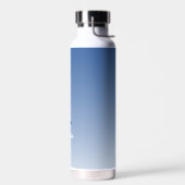 Bouteille D'eau Initiales de monogramme en script dégradé bleu roy (Gauche)