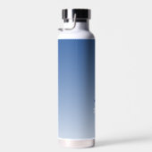 Bouteille D'eau Initiales de monogramme en script dégradé bleu roy (Plage)