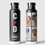 Bouteille D'eau Initiales en couple | Monogramme 4 photo noir mini<br><div class="desc">Une bouteille d'eau avec les initiales d'un couple imprimé dessus peut faire un cadeau parfait pour la Saint-Valentin. Non seulement il est fonctionnel et pratique, mais la touche personnalisée en fait un cadeau unique et réfléchi. Que le couple soit récent ou qu'il soit ensemble depuis des années, cette bouteille d'eau...</div>