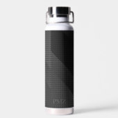 Bouteille D'eau Initiales géométriques noires élégantes pour le sp (Arrière)