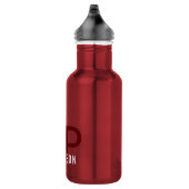 Bouteille D'eau Initiales modernes et nom imprimé Petit rouge (Droite)
