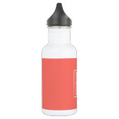 Bouteille D'eau Initiales Monogramme | Blanc Sur Corail (Gauche)