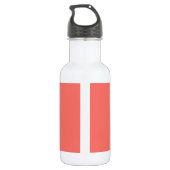 Bouteille D'eau Initiales Monogramme | Blanc Sur Corail (Dos)