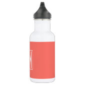 Bouteille D'eau Initiales Monogramme | Blanc Sur Corail (Droite)