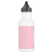 Bouteille D'eau Initiales Monogramme | Blanc Sur Rose Clair (Gauche)