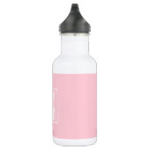 Bouteille D'eau Initiales Monogramme | Blanc Sur Rose Clair (Droite)