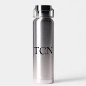 Bouteille D'eau Initiales Monogramme Noir Argent Blanc Cadeau pour (Arrière)