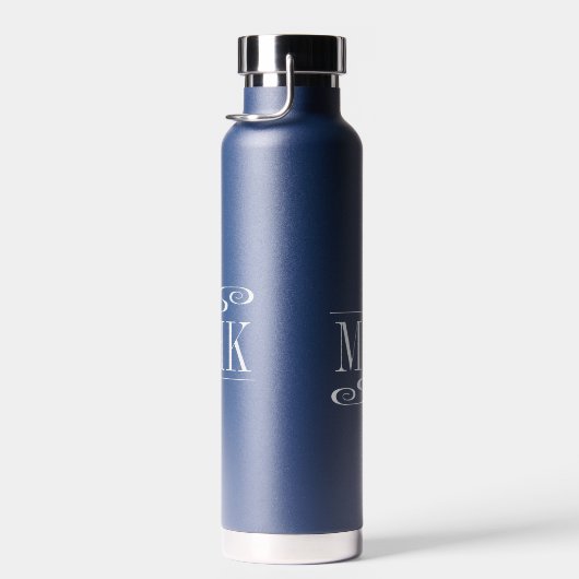 Bouteille D'eau Initiales Monogrammes simples à filature blanche (Plage)