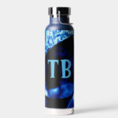 Bouteille D'eau Initiales personnalisées Abstraites True Blue Edgy (Gauche)