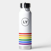 Bouteille D'eau Initiales personnalisées Fierté Drapeau Blancs (Gym)