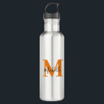 Bouteille D'eau Initiales personnalisées modernes et nom Monogramm<br><div class="desc">Initiales et nom personnalisés modernes Bouteille en acier inoxydable Monogramme</div>