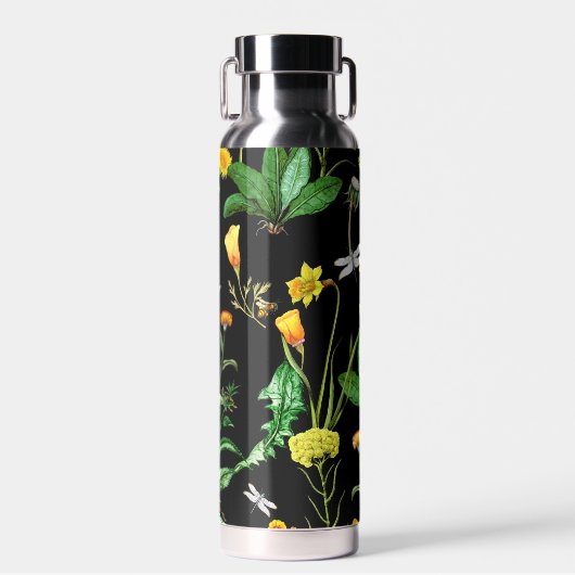 Bouteille D'eau Insectes sur Plantes d'herbes (Avant)