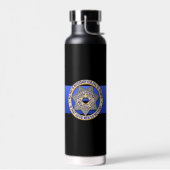 Bouteille D'eau Insigne de ligne bleue mince (Gauche)