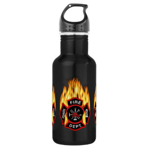 Bouteille D'eau Insigne flamboyant de corps de sapeurs-pompiers
