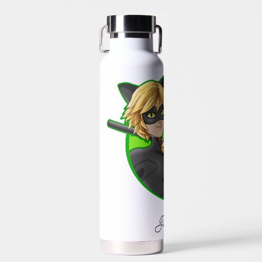 Bouteille D'eau Insigne vert Cat Noir (Avant)