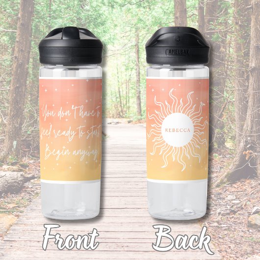 Bouteille D'eau Inspirational Quote Mystic Sun Name Water Bottle