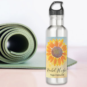 Bouteille D'eau Instructeur de yoga personnalisé tournesol