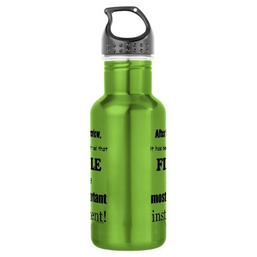 Bouteille D'eau Instrument le plus important (Dos)