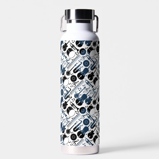 Bouteille D'eau Instruments de musique motif design 2 tons blanc (Avant)