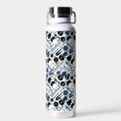 Bouteille D'eau Instruments de musique motif design 2 tons blanc (Arrière)