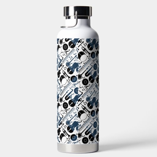 Bouteille D'eau Instruments de musique motif design 2 tons blanc (Droite)