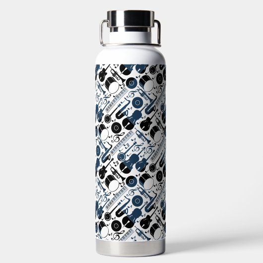 Bouteille D'eau Instruments de musique motif design 2 tons blanc (Plage)