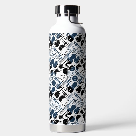 Bouteille D'eau Instruments de musique motif design 2 tons blanc (Droite)