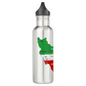Bouteille D'eau Iran Map with Flag and Emblem (Gauche)