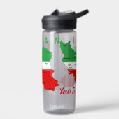 Bouteille D'eau Iran Map with Flag and Emblem (Gauche)