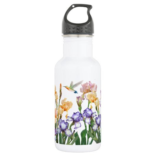 Bouteille D'eau Irides Multi-Couleurs / Jardin De Fleurs (Devant)