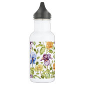 Bouteille D'eau Iris et rose aquarelle motif floral (Gauche)