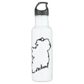 Bouteille D'eau Irlande Plan du pays avec Irlande Script Modern (Devant)