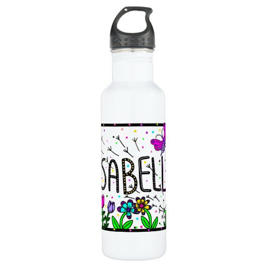 Bouteille D'eau Isabella, Nom de la fille Art lunaire (Devant)