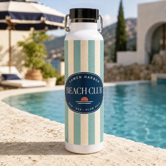 Bouteille d'eau isolée à rayures Teal Cabana