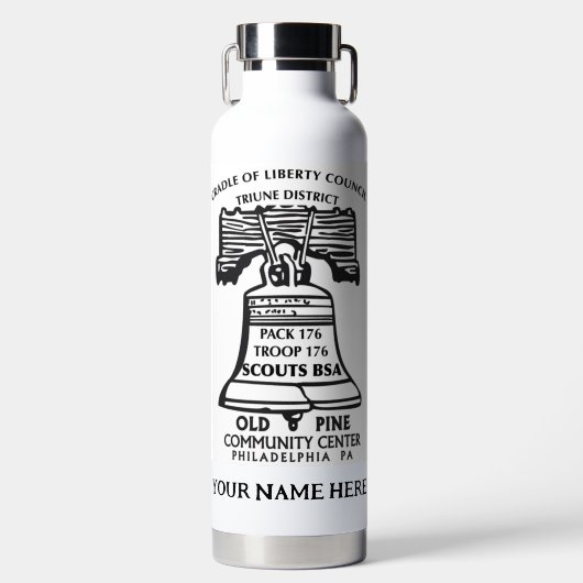 Bouteille d'eau isolée - Blanche (Personnalisée) (Avant)