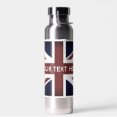 Bouteille d'eau isolée du drapeau anglais Union Ja (Gauche)