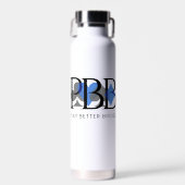 Bouteille d'eau isolée PBB - Bleu (Avant)