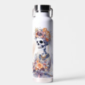 Bouteille d'eau isolée pour squelette d'Halloween (Avant)