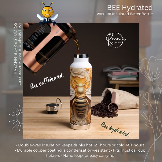 Bouteille d'eau isolée sous vide Bee Hydrated