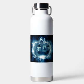 Bouteille D'eau jack-o-lanterne sous la pluie