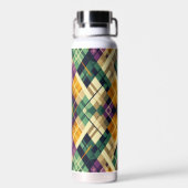 Bouteille D'eau Jacquard Mardi Gras jaune violet vert (Arrière)