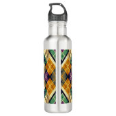 Bouteille D'eau Jacquard Mardi Gras jaune violet vert (Dos)