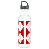 Bouteille D'eau Jacquard preppy Tartan Diamond Plaid Rouge Blanc (Dos)