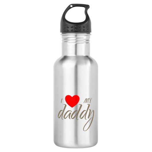 Bouteille D'eau J'adore mon design de papa (Devant)
